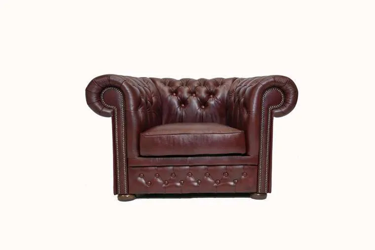 Chesterfield Fotelja First Class Leather | 1-sjedište | Cloudy Red - Ježdovec, Zagreb