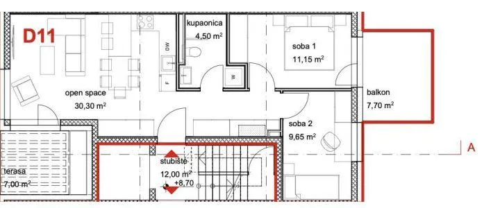 tar-stan na 3.katu u novogradnji sa sa krovnom terasom (prodaja) - slika 9