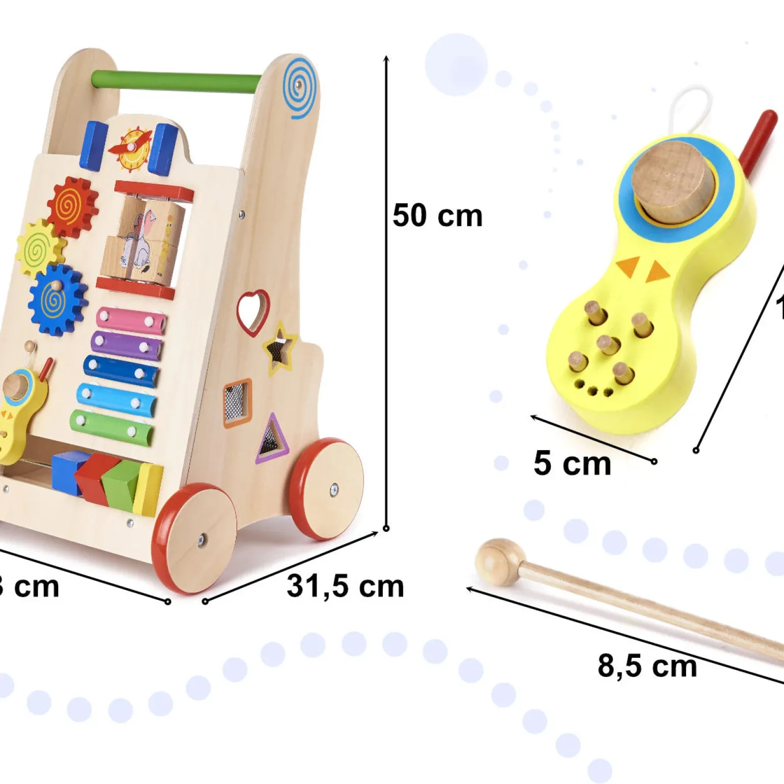 didaktička drvena guralica – 6u1 - slika 8