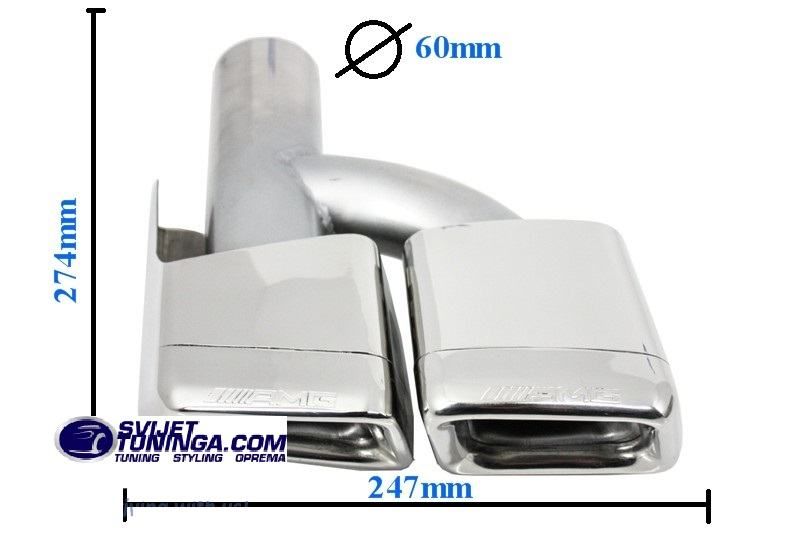 nastavci auspuha mercedes benz e63 amg dizajn za w212-w164-w221-w166 - slika 4