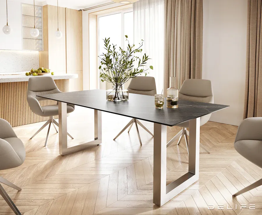 Blagovaonski stol Edge 200x100, Materijal: Keramika Laminam Noir Desir - Čakovec