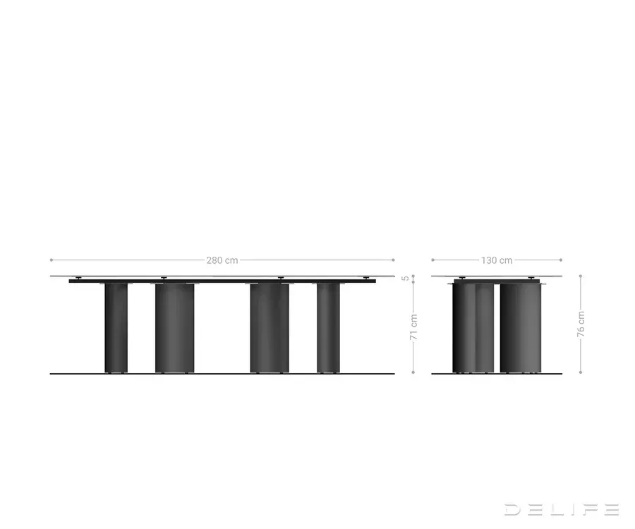 blagovaonski stol edge 280x130cm, materijal: keramika na staklu - slika 9