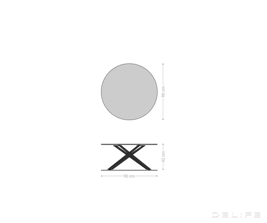 klub stolić edge 90x90cm, materijal: keramika minas melange - slika 7