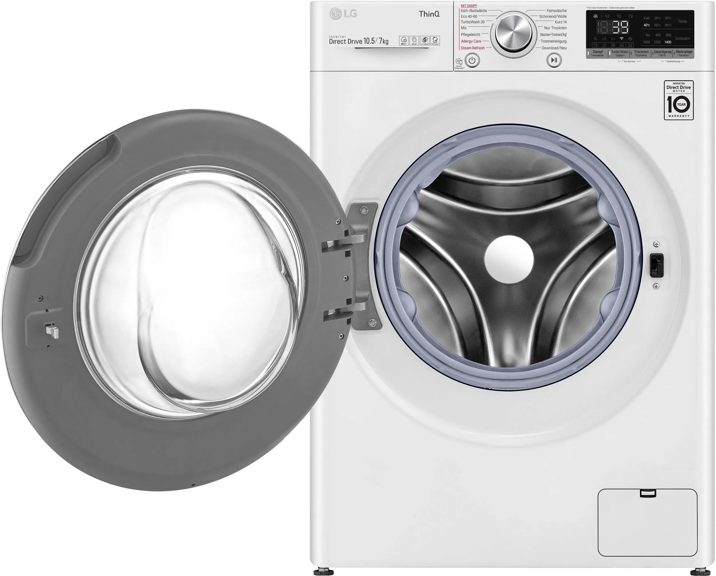lg perilica-sušilica v7wd107h2e, 10,5 kg, 7 kg - slika 5
