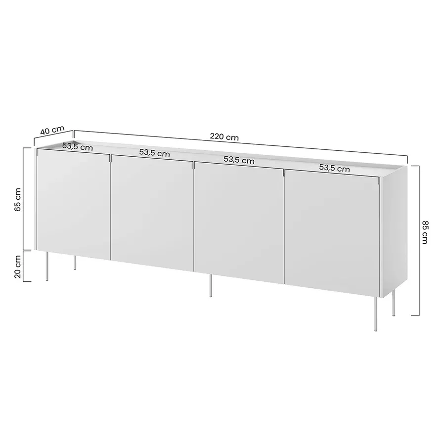 komoda desin 220cm, 4 vrata, materijal: mdf - slika 7