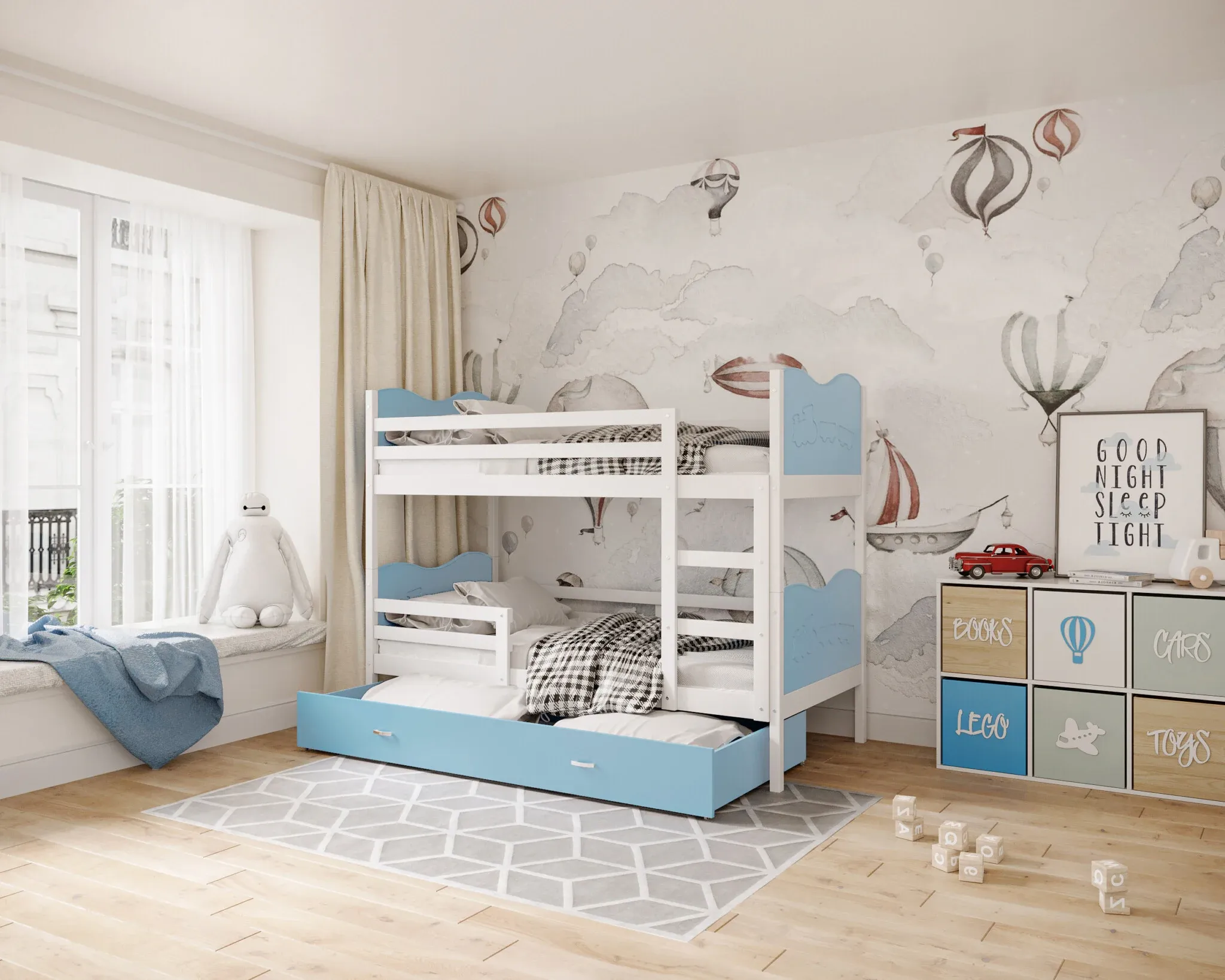 dječji krevet na kat s motivom vlaka 190×80 - slika 5