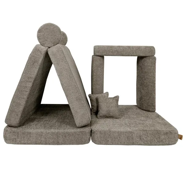 velika modularna sofa za djecu - premium bukle, bež boje - slika 5