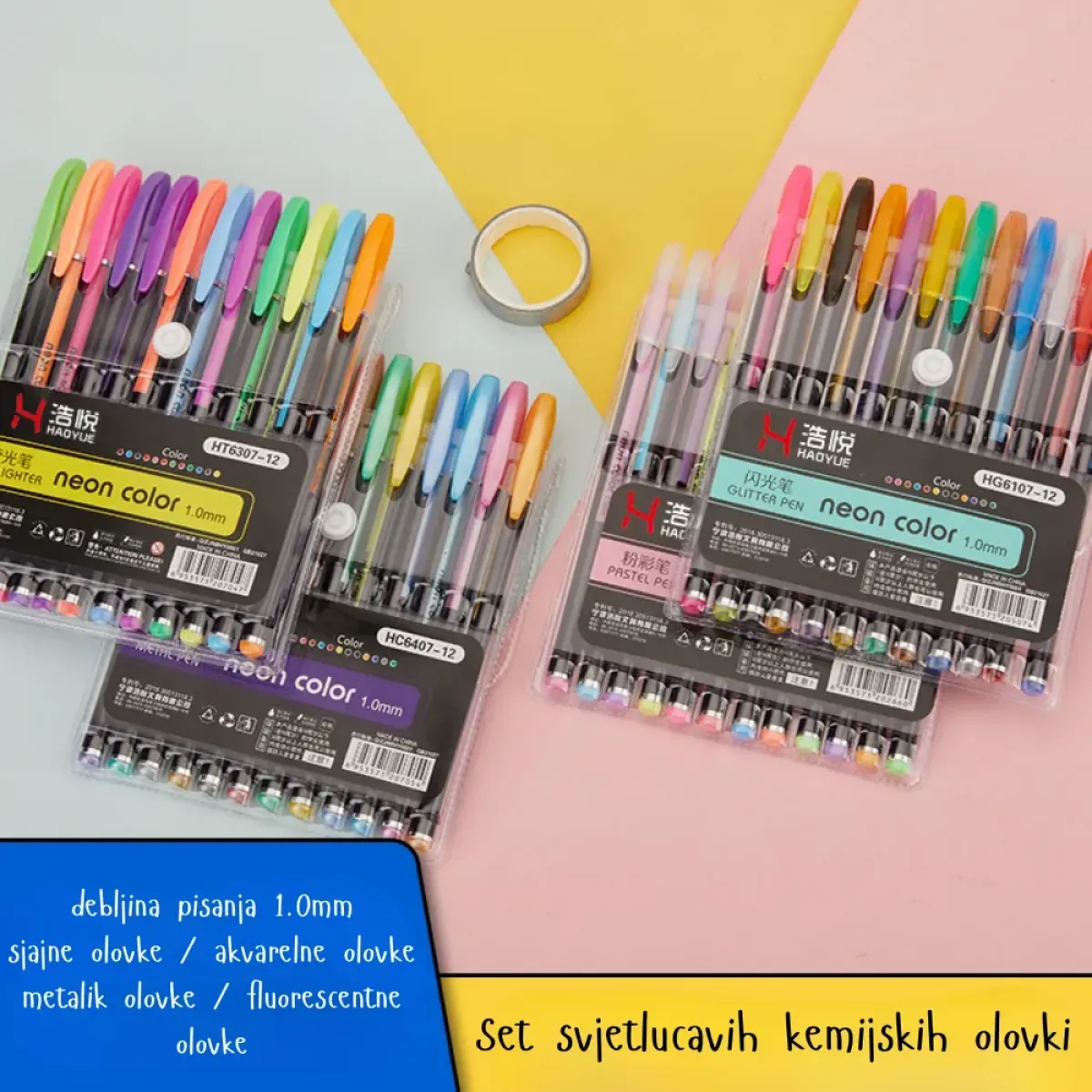 Set od 18 gel kemijskih olovaka – za školu, ured ili hobije - Zagreb