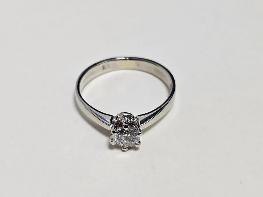 zlatni prsten s dijamantom 0.35ct 14k / r1, rate ! - slika 3