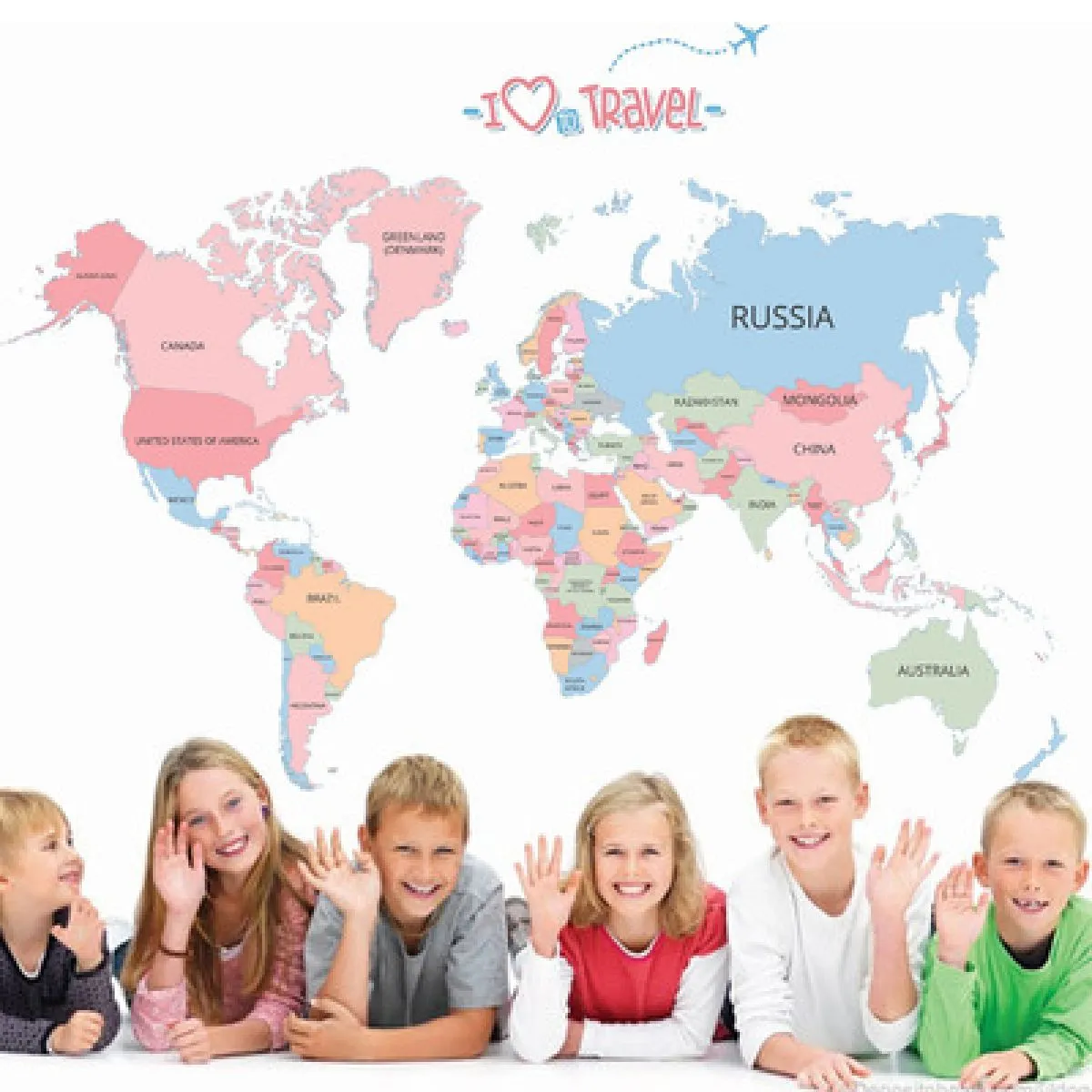 Zidna naljepnica - World Map - Zagreb