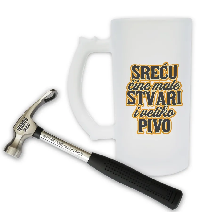 Personalizirani rođendanski poklon – Čekić i krigla - Osijek