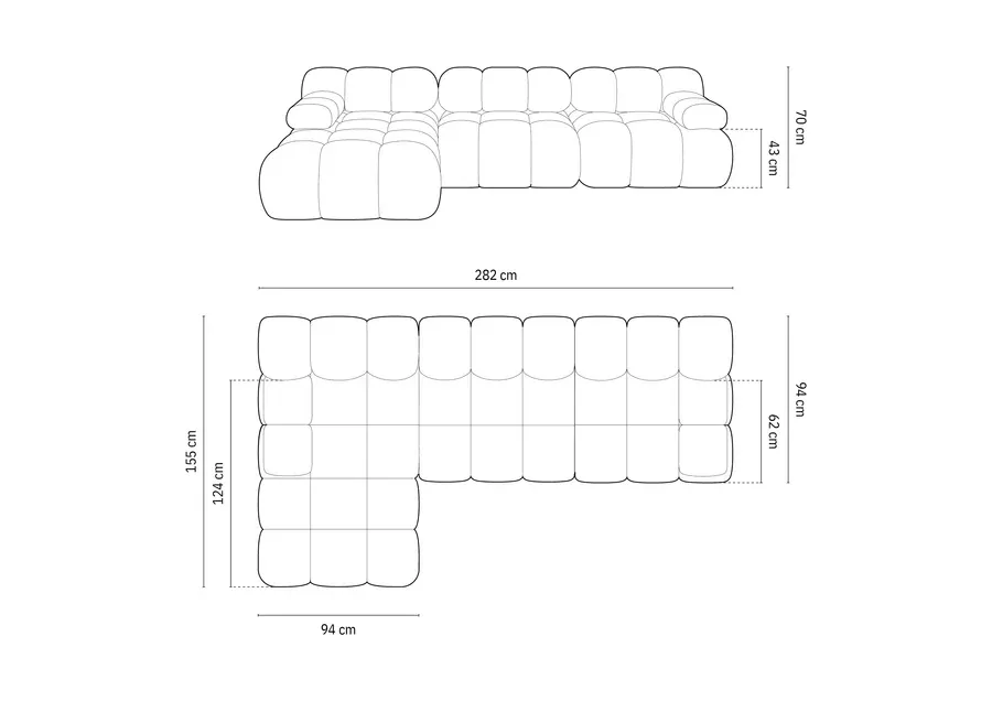 bellis modularna sofa 282x155cm, materijal: boucle - slika 8