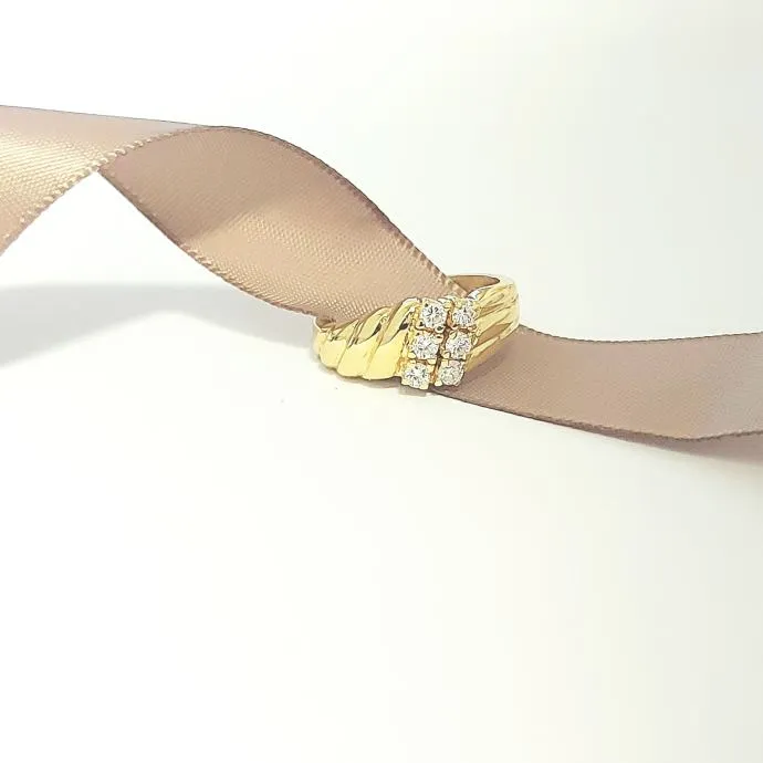 bucherer zlatni prsten s dijamantima 18k 0,36ct / r1, rate ! - slika 2