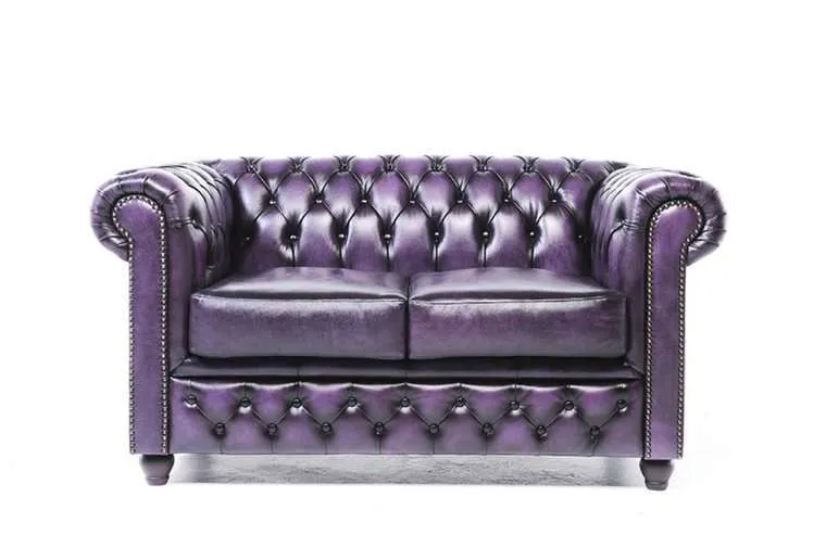 Chesterfield Dvosjed Original Leather | 2-sjedišta | Wash Off Purple - Ježdovec, Zagreb