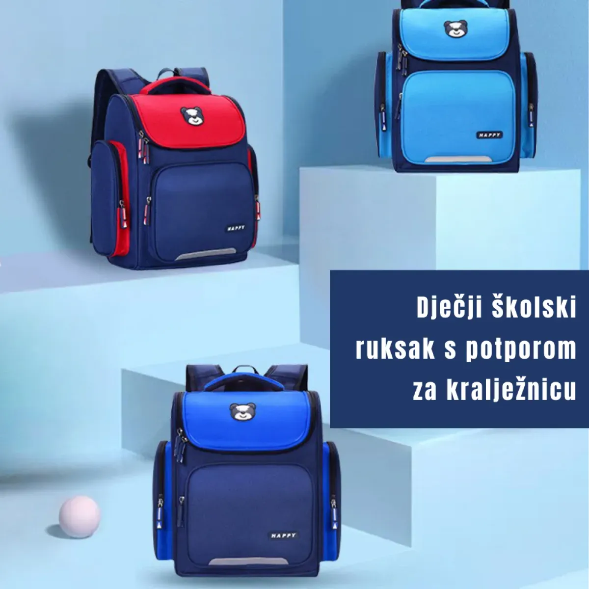 Dječji školski ruksak s ergonomskom potporom za kralježnicu - Zagreb