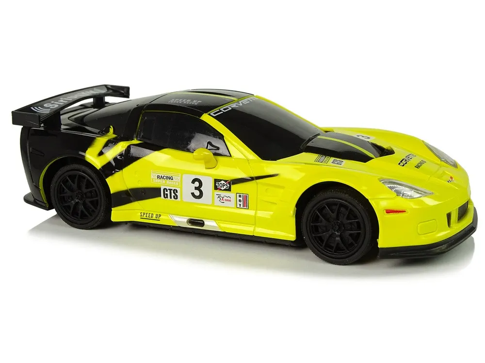 auto na daljinsko upravljanje 1:24 corvette c6.r - žuti - slika 2