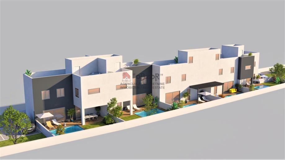 PRIVLAKA - kuća u nizu(143,50m2) s bazenom-NOVOGRADNJA