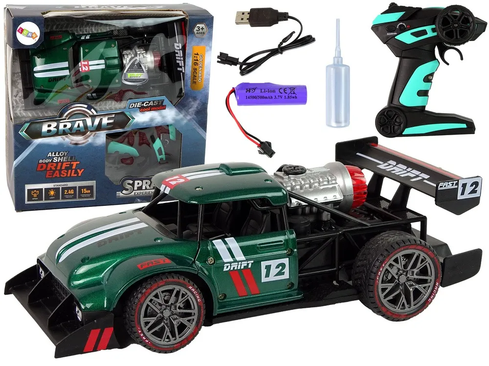 Auto na daljinsko upravljanje Sports Car R/C 1:16 - zeleni - Mursko Središće