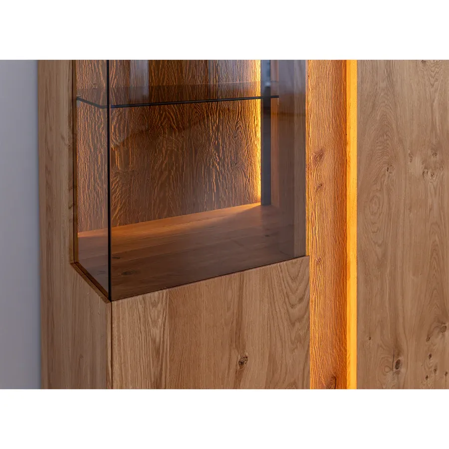 vitrina collodi 84,50x205cm, materijal: masivno drvo hrast - slika 3