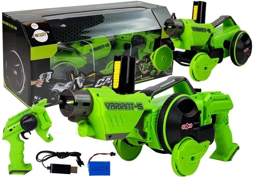 Gun Launcher Car 2 in 1 Remotely Operated Foam Discs Green - Mursko Središće