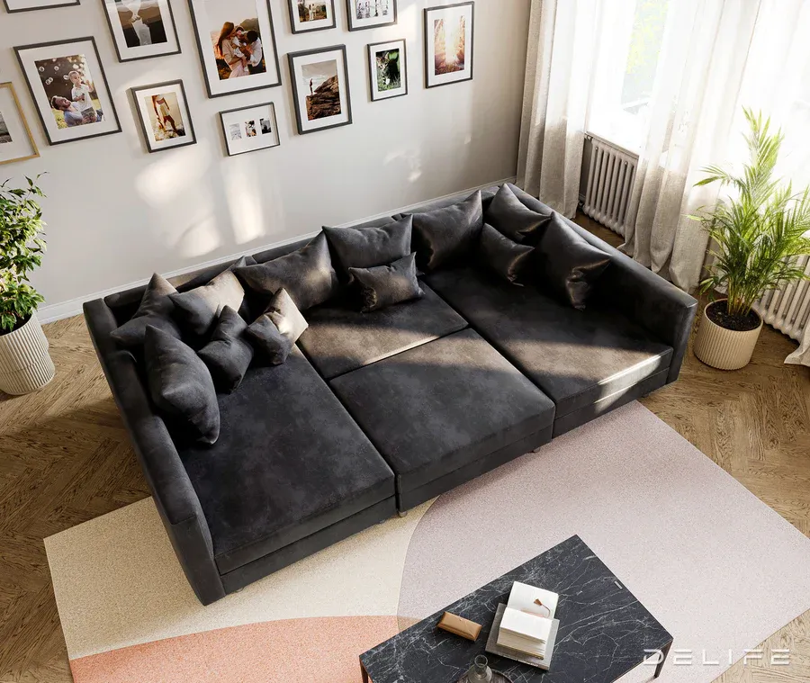 kutna garnitura clovis 300x185cm, materijal: mikrovelur - slika 5