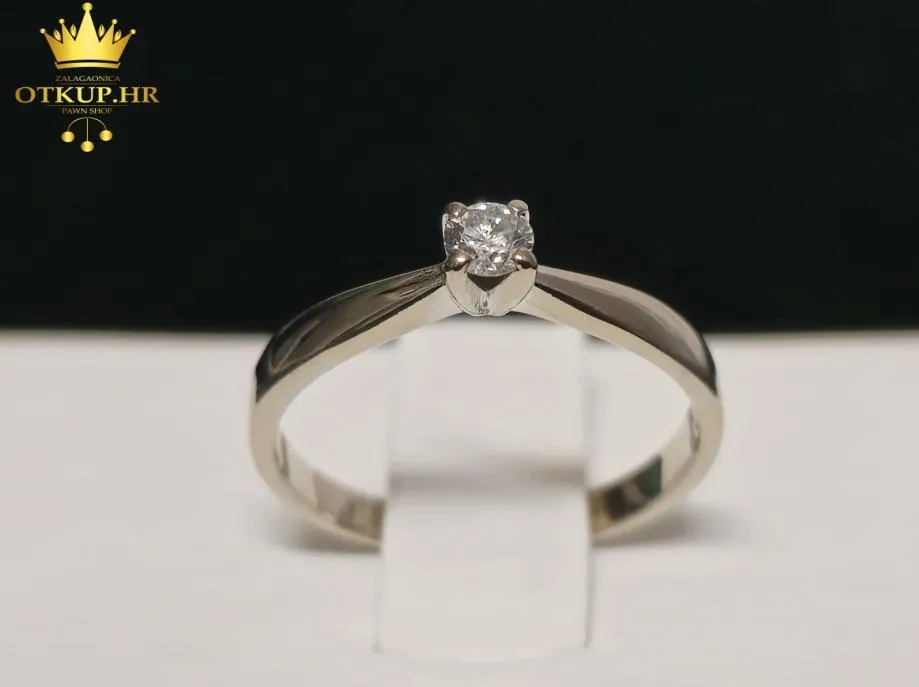 ZLATNI PRSTEN S DIJAMANTOM (14k) 0,11ct / R1, RATE ! - Zagreb