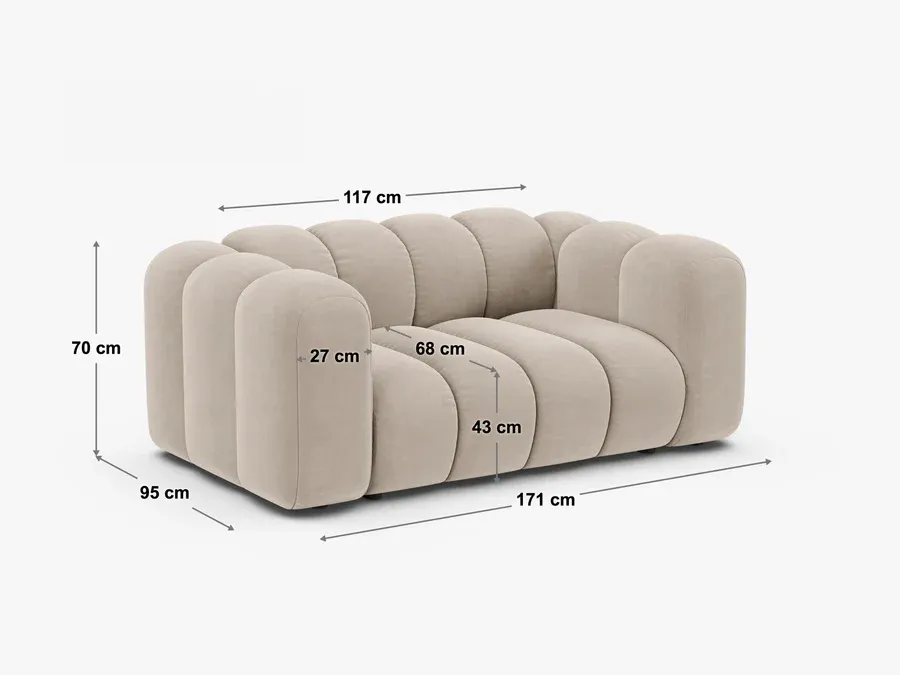 sofa lupine 171x95cm, materijal: chenille eden - slika 5