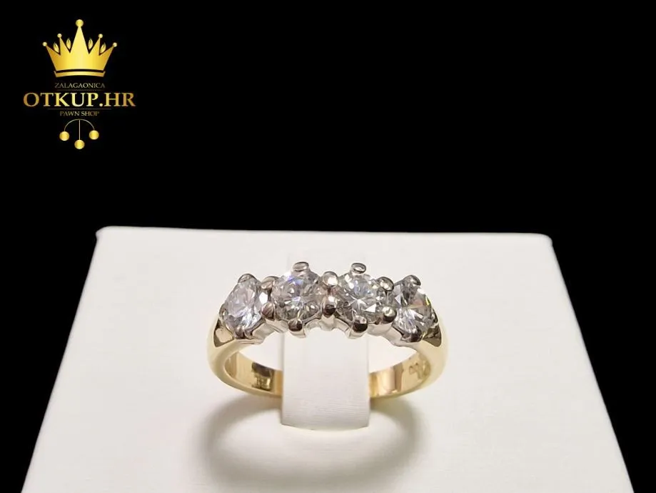 ZLATNI PRSTEN .750 SA DIJAMANTIMA 1.20ct / R1, RATE !! - Zagreb