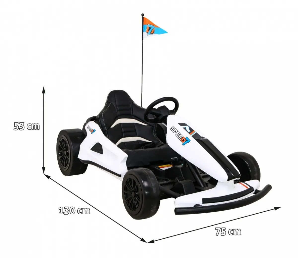 go-kart na akumulator speed 7 drift king - bijeli - slika 2