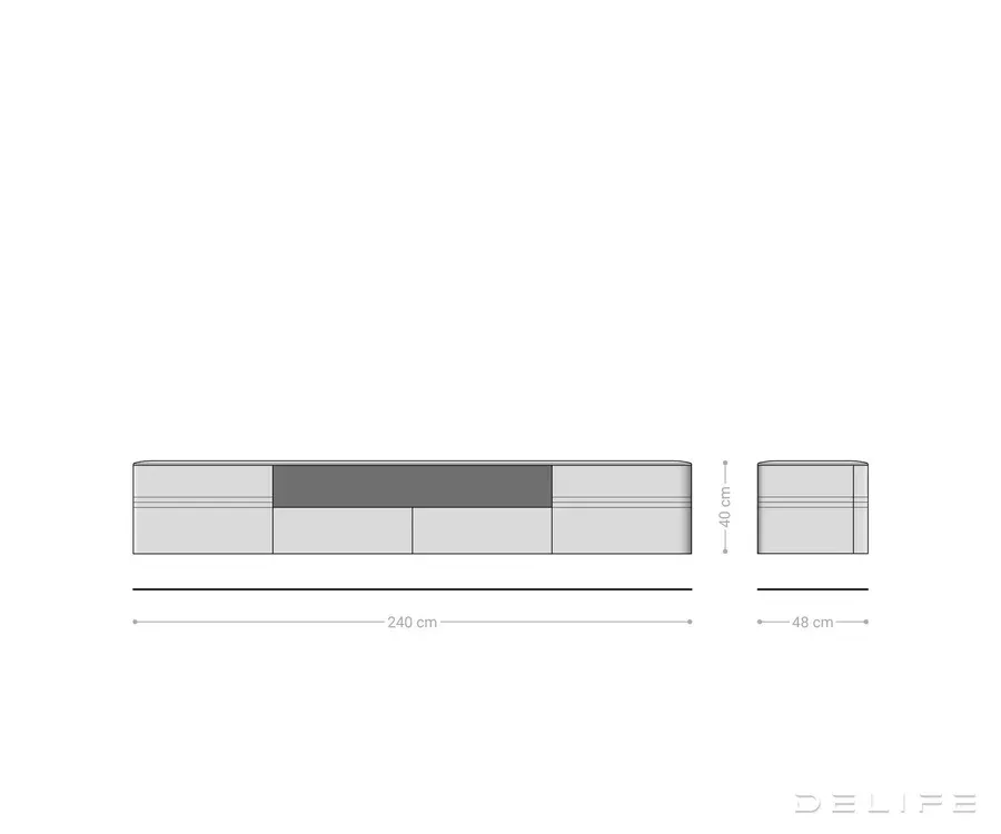 tv komoda nagaru 240 cm, materijal: bagrem - slika 7