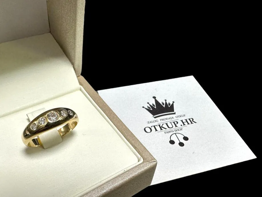 zlatni prsten s dijamantima - 0,36ct - 5,35g .585 / r1, rate !! - slika 4