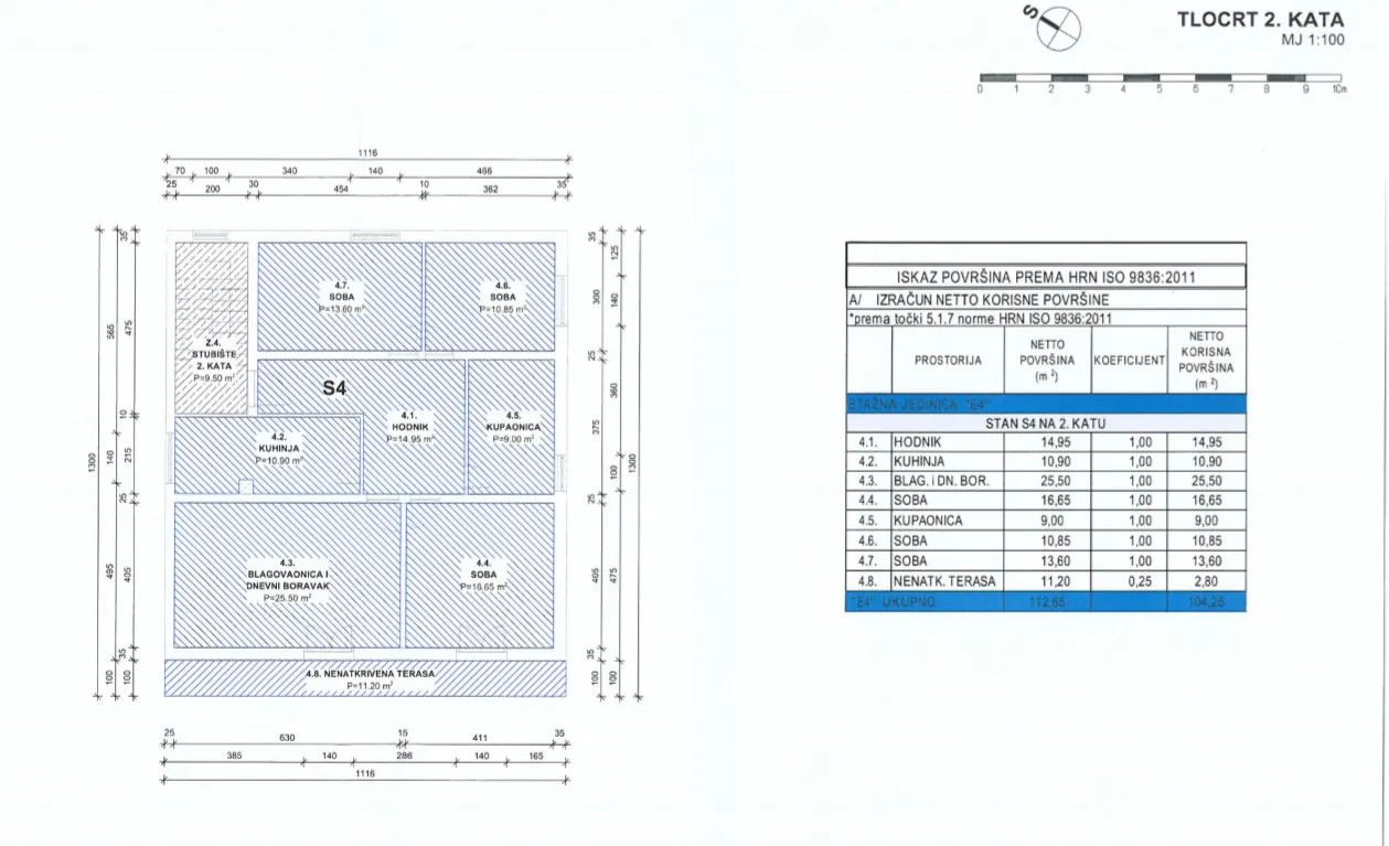 stan: zadar-brodarica, četverosobni 104 m2 sa pogledom na more, 2. kat - slika 21