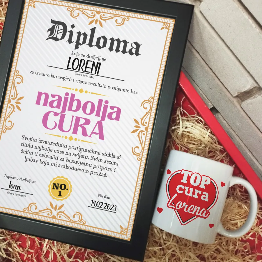 poklon paket diploma i šalica - slika 2