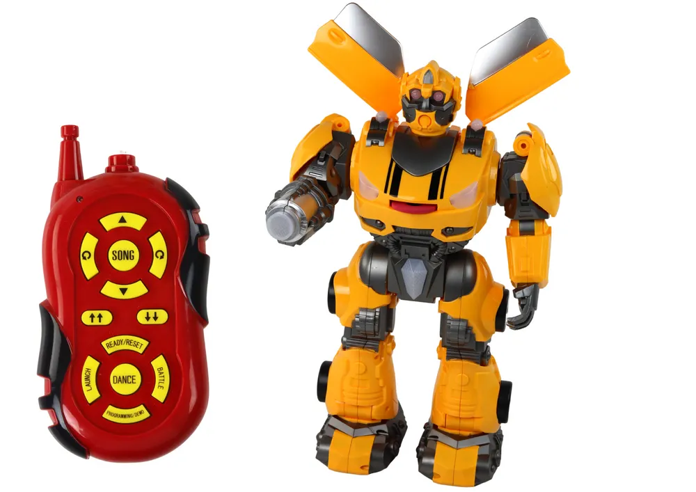 large robot remote controlled r/c yellow sound light - slika 4