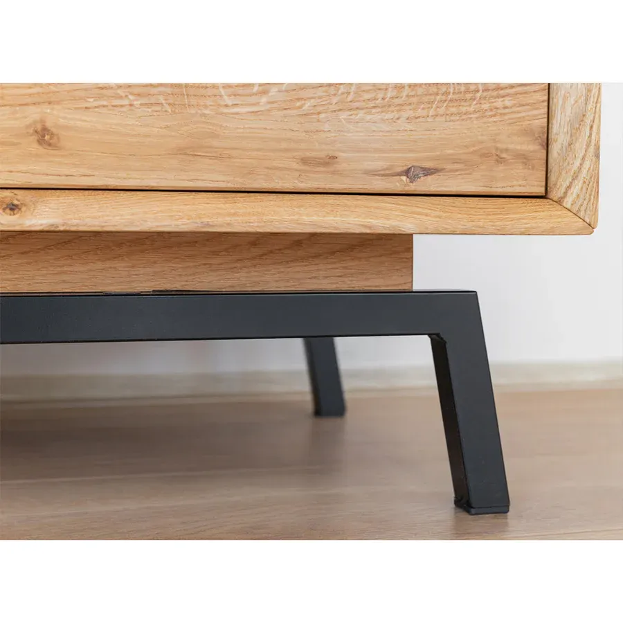 komoda modern loft 101x45cm, materijal: masivno drvo hrast - slika 6