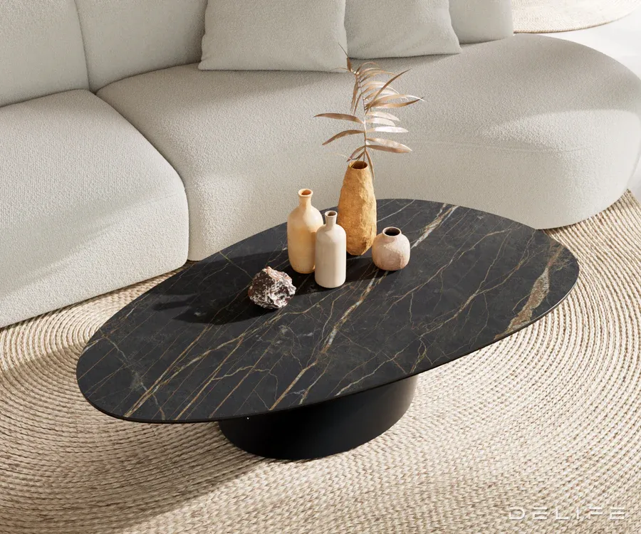 klub stolić edge 140x75cm, materijal: keramika laminam noir desir - slika 4
