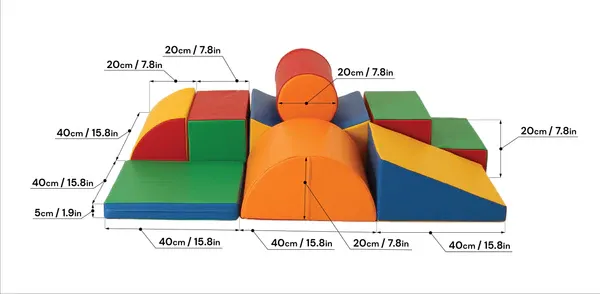 set od 8 pjenastih blokova soft play - višebojni avanturist - slika 3
