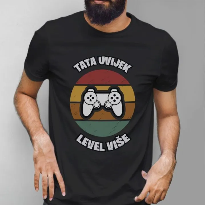retro majica za gejmere – tata uvijek level više - slika 2