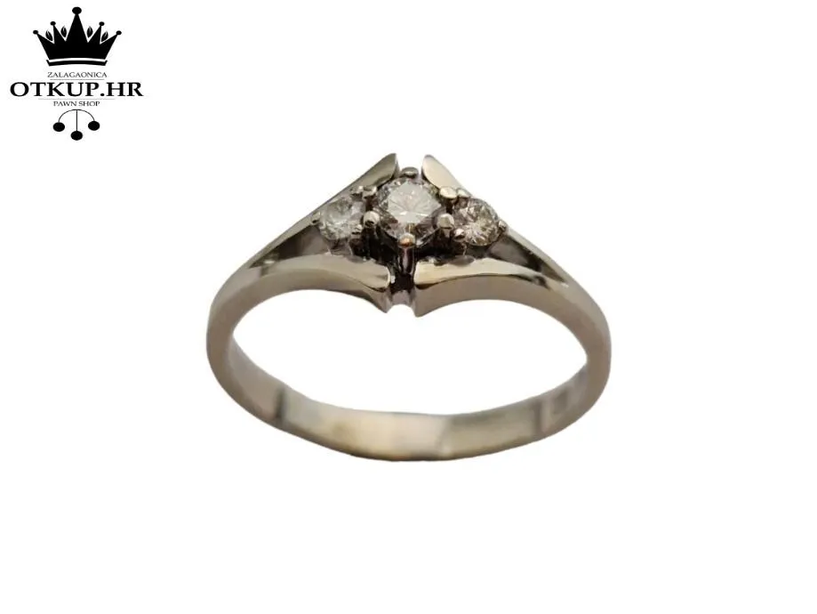 ZLATNI PRSTEN S DIJAMANTIMA 0,25ct / R1, RATE ! - Zagreb