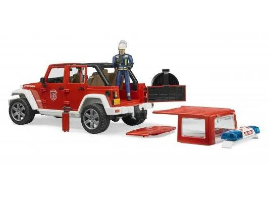 bruder vatrogasni auto jeep wrangler i figurica vatrogasac - br02528 - slika 3