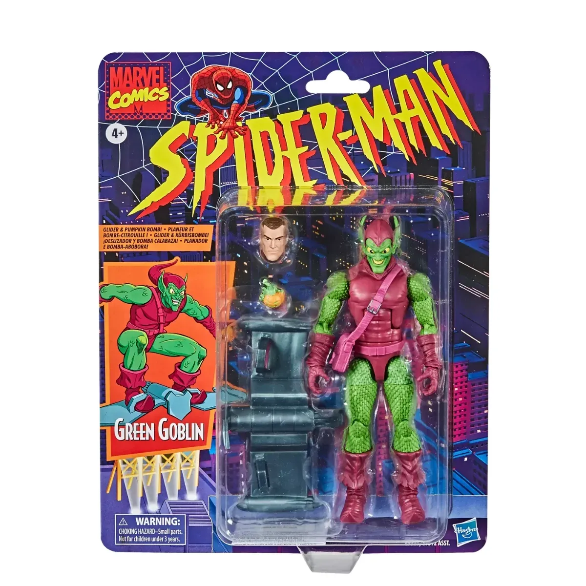 marvel legends series: spider-man – green goblin (retro) figura, 15cm - slika 2