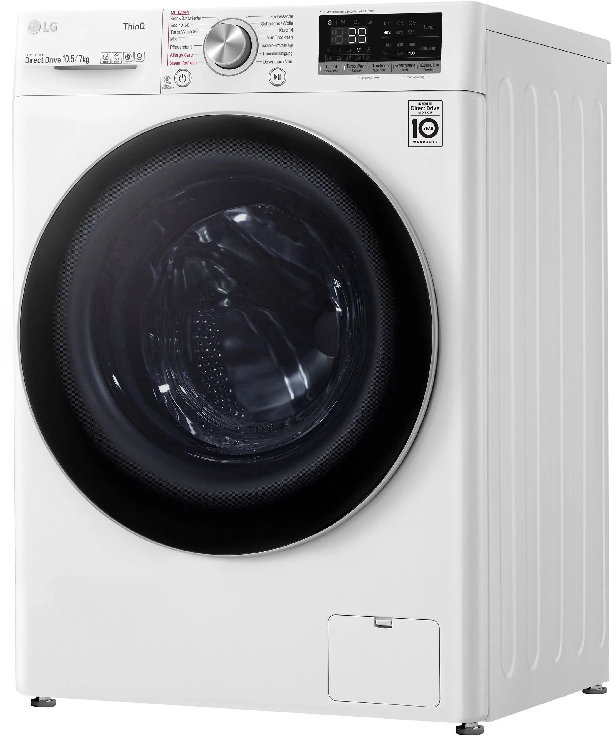 lg perilica-sušilica v7wd107h2e, 10,5 kg, 7 kg - slika 6