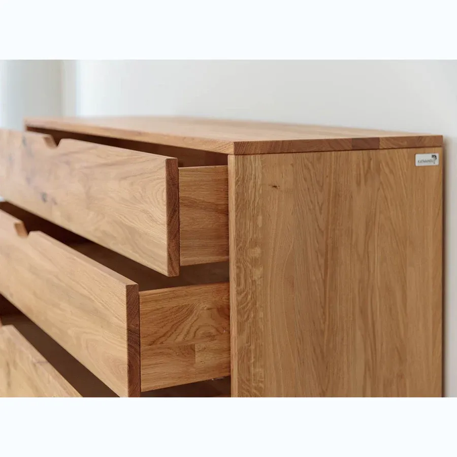 komoda simona 110x40 cm, materijal: masivno drvo hrast - slika 5