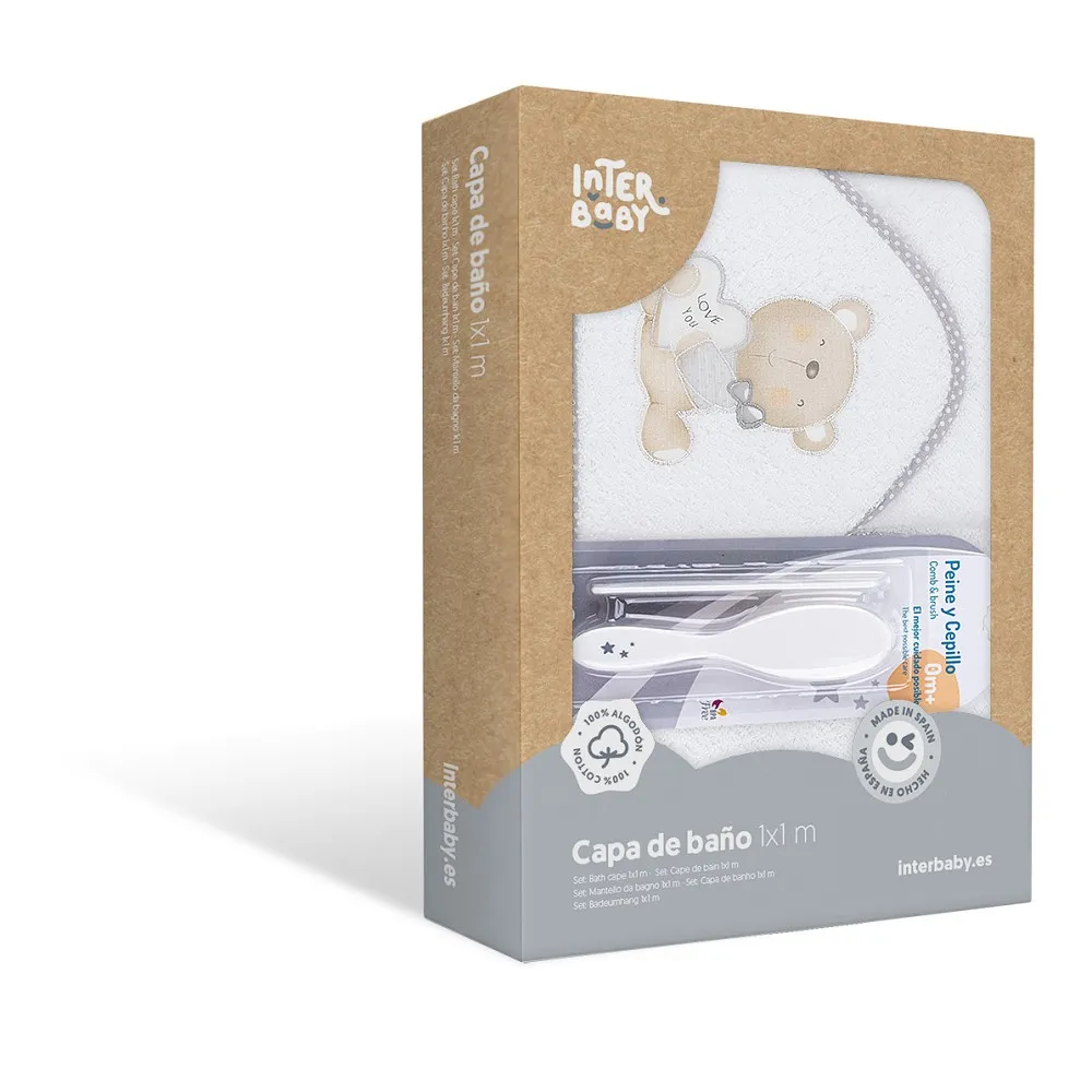 ručnik za bebe s češljićem i četkom /3 boje - slika 3