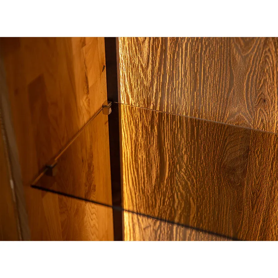 staklena vitrina collodi 135x115cm, materijal: masivno drvo hrast - slika 8