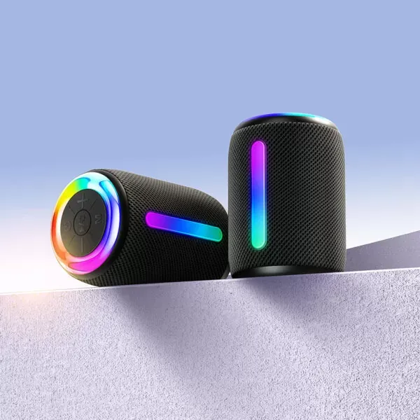 ambijentalni ipx4 mini bežični vanjski zvučnik s jakim basom i rgb svjetlima bt 5.3 max bwoo - slika 2