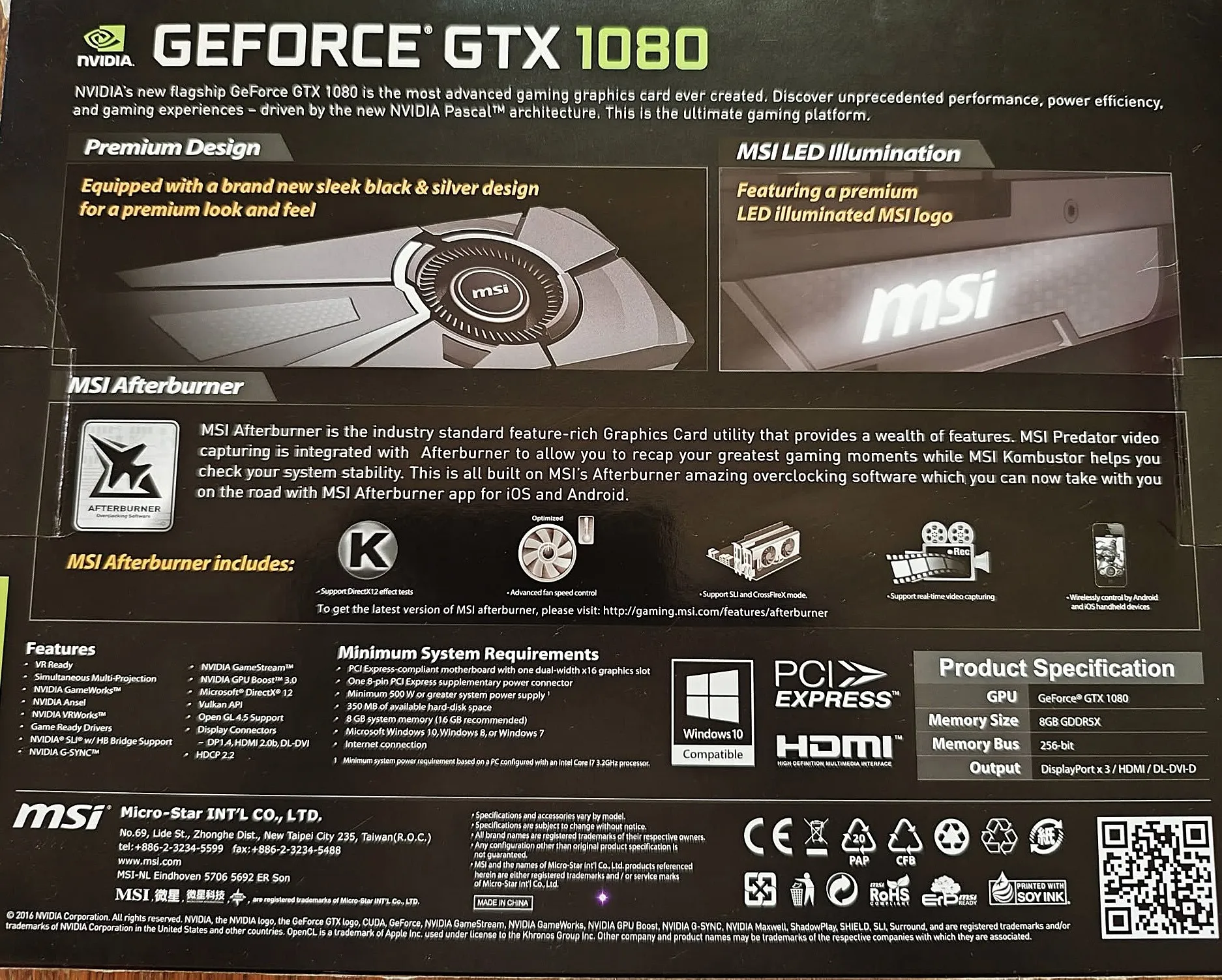 nvidia geforce gtx 1080 msi aero oc 8gb gddr5x - slika 6
