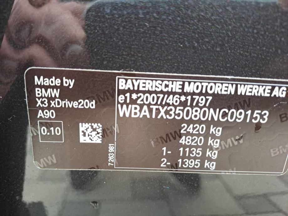 bmw x3 xdrive20d fuul.led virtual,navi, alu 20,4x4 leasing! - slika 10