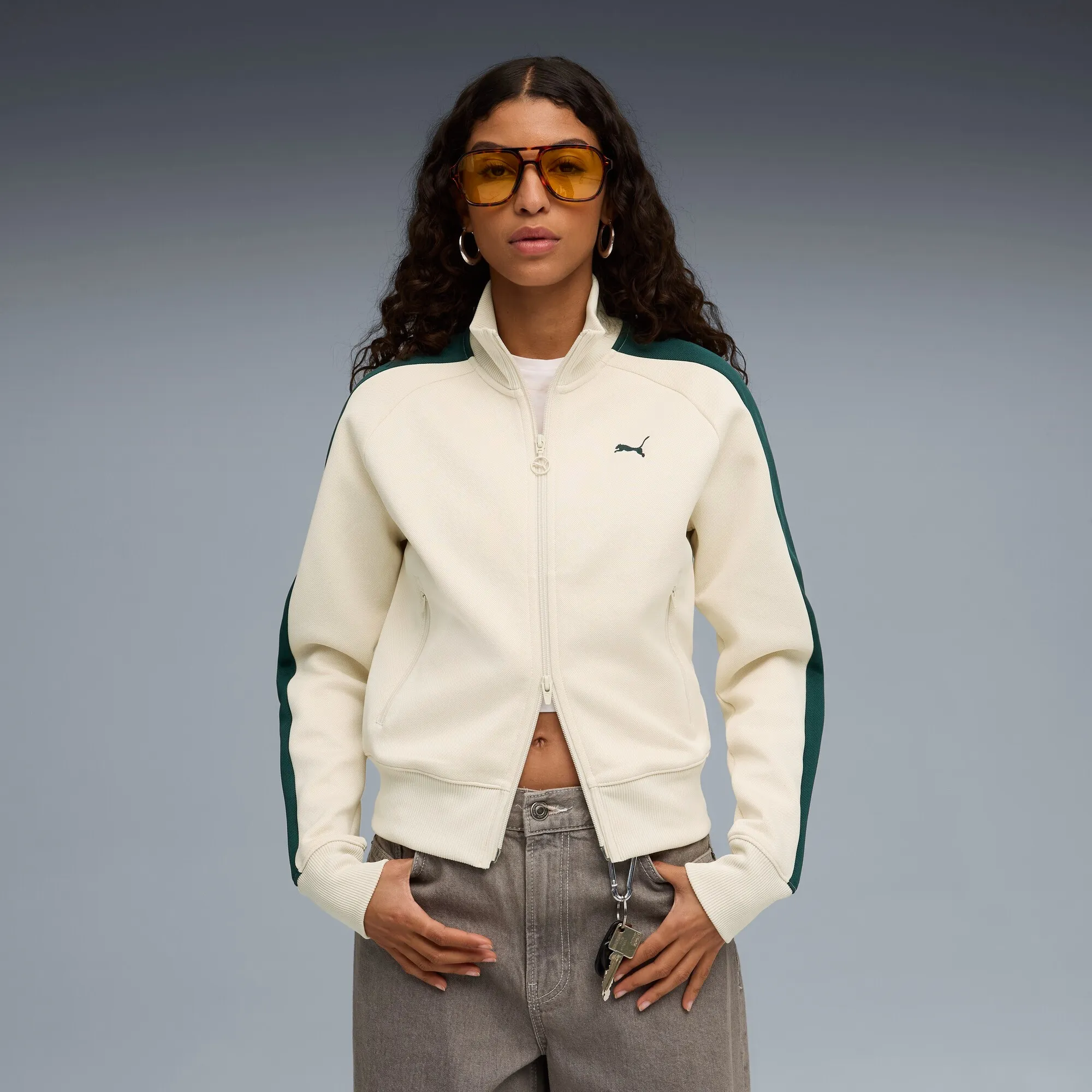 puma t7 always on short track jacket baige - slika 1