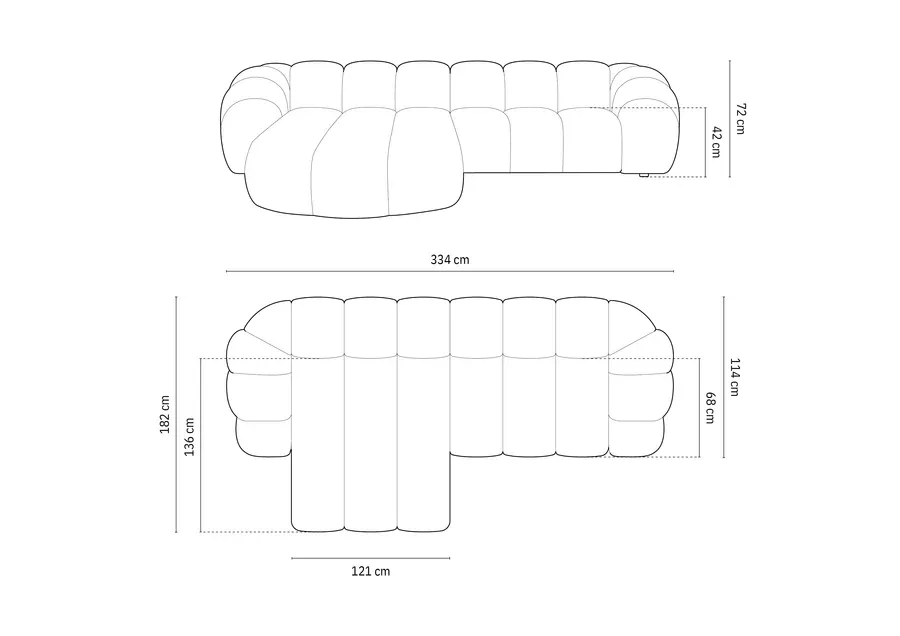 kutna garnitura diana 334x182cm, materijal: 3d tkanina - slika 6